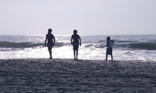 Kids playing on the Beach