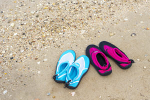 Water shoes on the beach