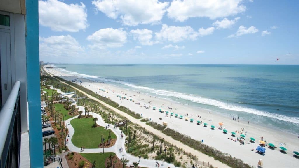 Balcony view of the Myrtle Beach Boardwalk