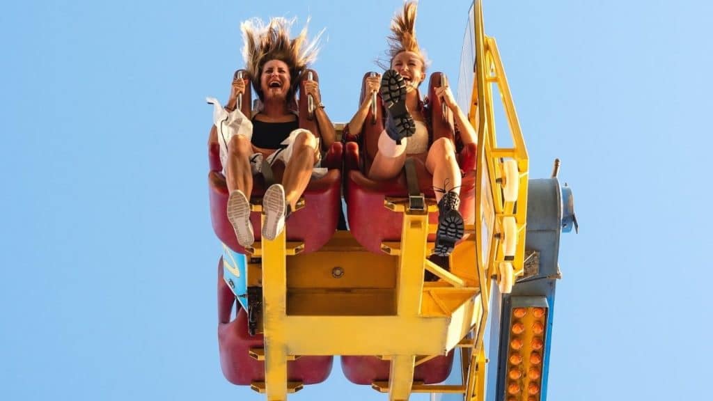 Two Women on a Thrill Ride