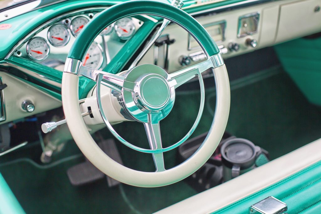 vintage car front dashboard