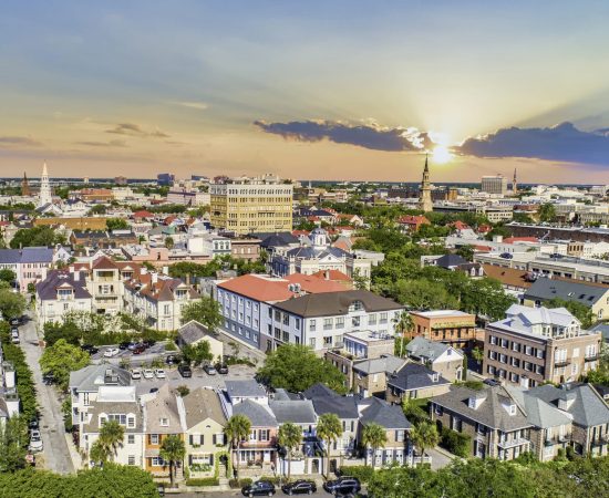 Downtown Charleston South Carolina Skyline Aerial.