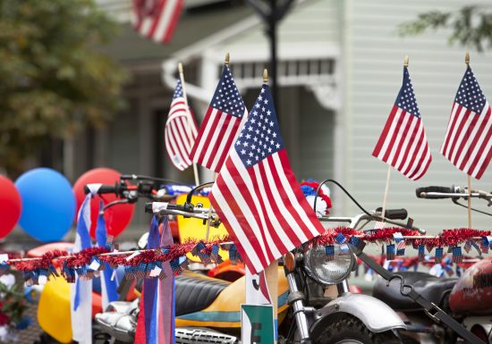 Moorestown's motorcycles and flags at the  4th of July Parade Children images