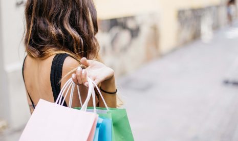 Woman with shopping bags Woman with shopping bags